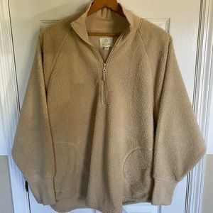 Offline by Aerie, Fleece quarter zip, beige, Sz. XL